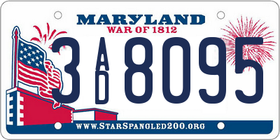 MD license plate 3AD8095