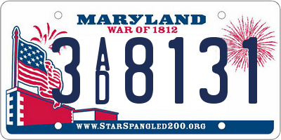 MD license plate 3AD8131