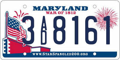 MD license plate 3AD8161