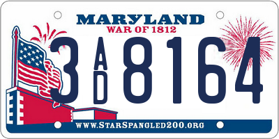 MD license plate 3AD8164