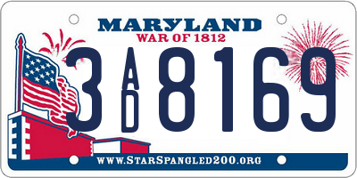 MD license plate 3AD8169