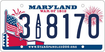 MD license plate 3AD8170