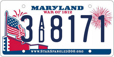 MD license plate 3AD8171