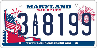 MD license plate 3AD8199