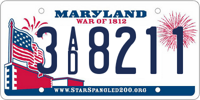 MD license plate 3AD8211