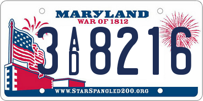 MD license plate 3AD8216