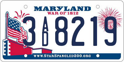 MD license plate 3AD8219