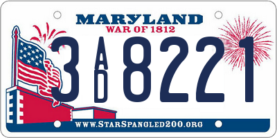 MD license plate 3AD8221
