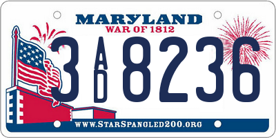 MD license plate 3AD8236