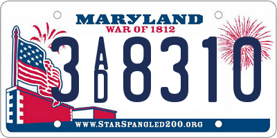MD license plate 3AD8310