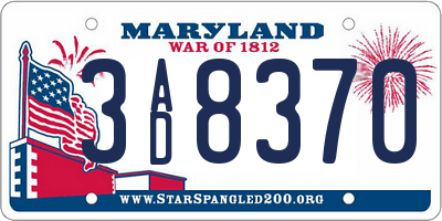 MD license plate 3AD8370