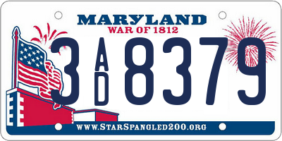 MD license plate 3AD8379