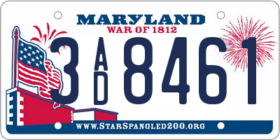 MD license plate 3AD8461