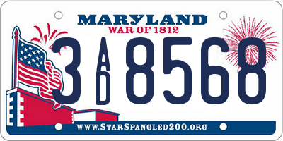 MD license plate 3AD8568
