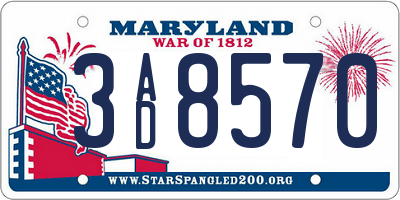 MD license plate 3AD8570