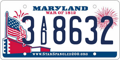 MD license plate 3AD8632