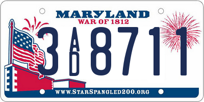 MD license plate 3AD8711