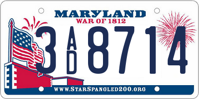 MD license plate 3AD8714