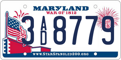 MD license plate 3AD8779