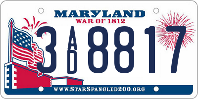 MD license plate 3AD8817