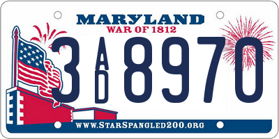 MD license plate 3AD8970