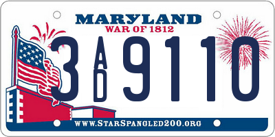 MD license plate 3AD9110