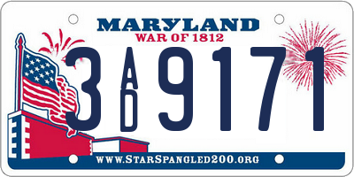 MD license plate 3AD9171