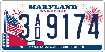 MD license plate 3AD9174