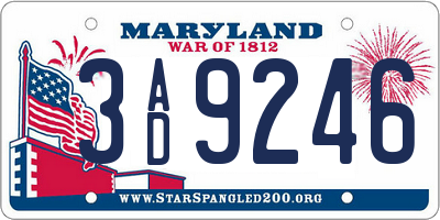 MD license plate 3AD9246