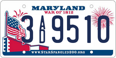 MD license plate 3AD9510
