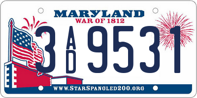 MD license plate 3AD9531