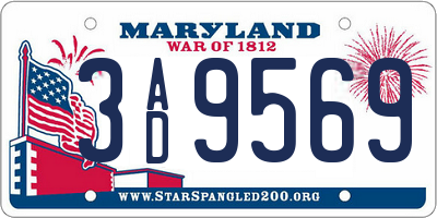 MD license plate 3AD9569