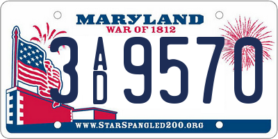 MD license plate 3AD9570