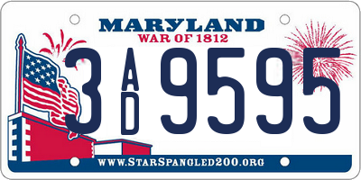 MD license plate 3AD9595