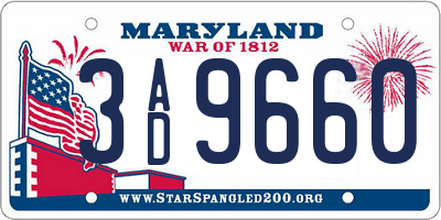 MD license plate 3AD9660