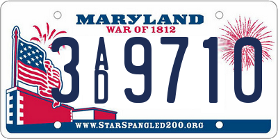MD license plate 3AD9710