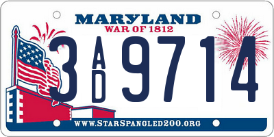 MD license plate 3AD9714