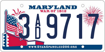 MD license plate 3AD9717