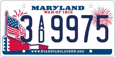 MD license plate 3AD9975
