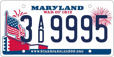 MD license plate 3AD9995