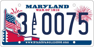 MD license plate 3AE0075