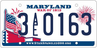 MD license plate 3AE0163
