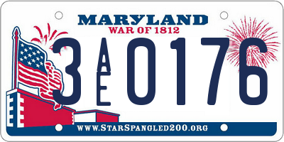 MD license plate 3AE0176