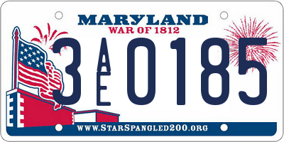 MD license plate 3AE0185