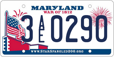 MD license plate 3AE0290