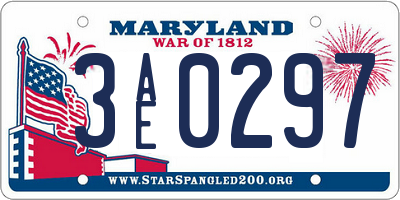 MD license plate 3AE0297