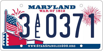 MD license plate 3AE0371