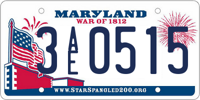 MD license plate 3AE0515