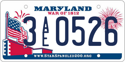 MD license plate 3AE0526