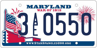 MD license plate 3AE0550